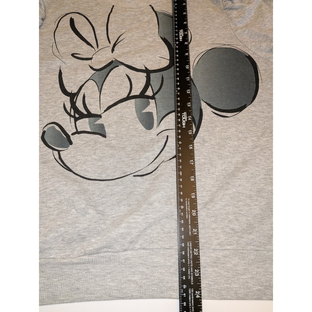 Disney Minnie Mouse Womens gray Puff Sleeve Summer Sweatshirt Size Large NWT - Picture 7 of 7